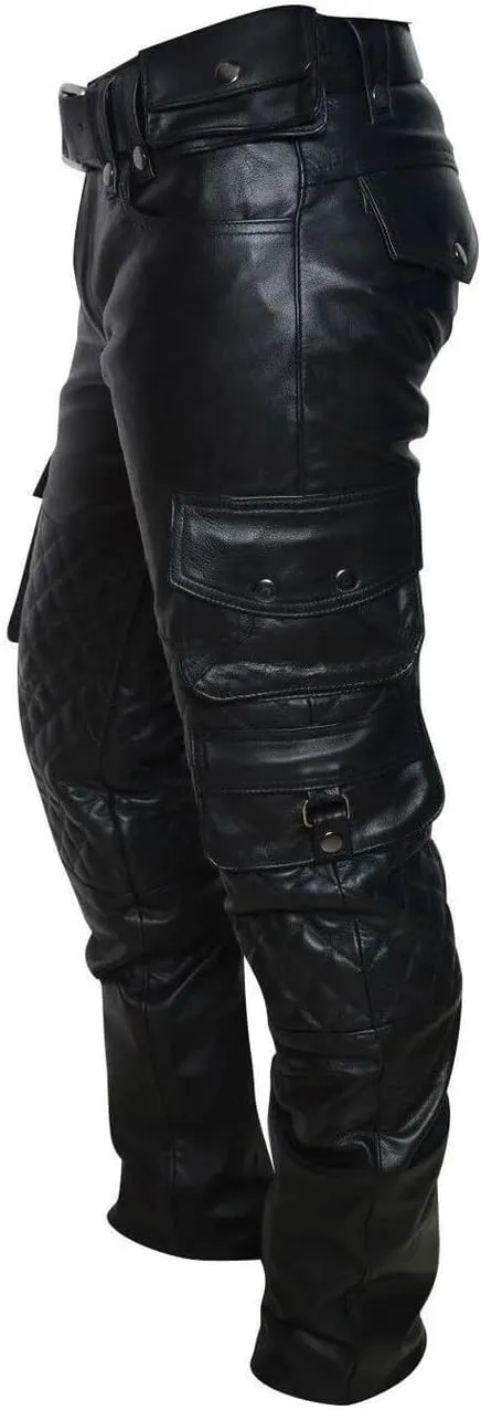 Mens Cowboy Western Traditional Native American Leather Pants Men Casual Breeches Fashion Pant Mens Side Laces Pant