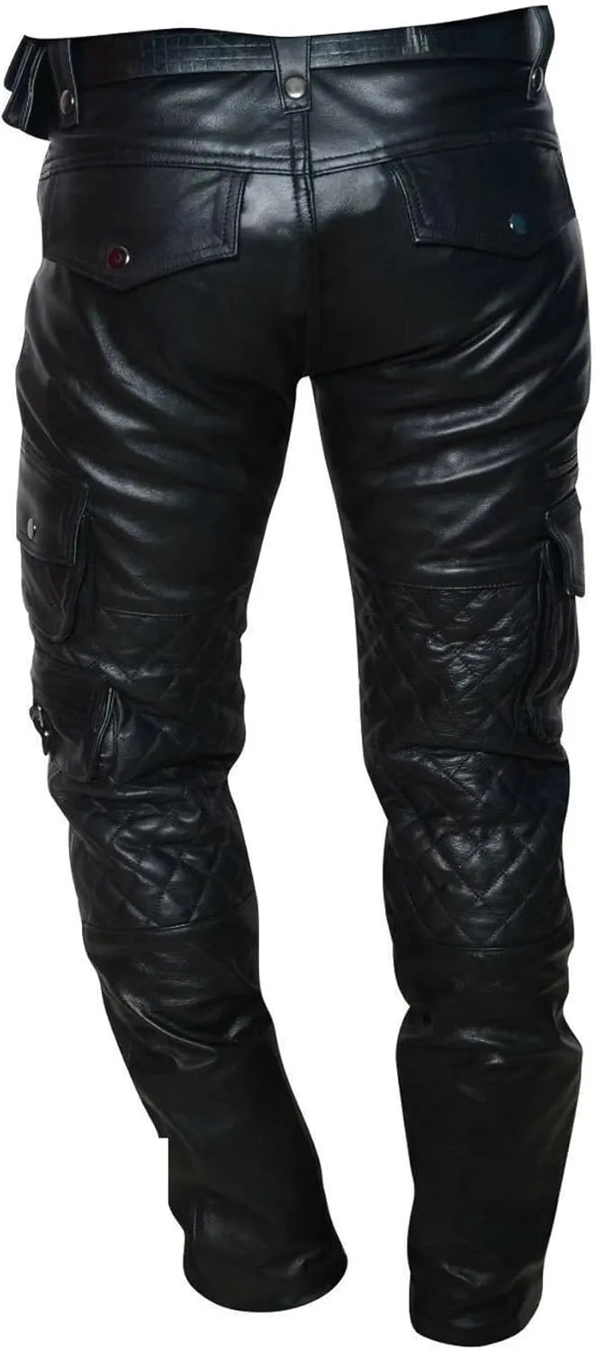 Mens Cowboy Western Traditional Native American Leather Pants Men Casual Breeches Fashion Pant Mens Side Laces Pant