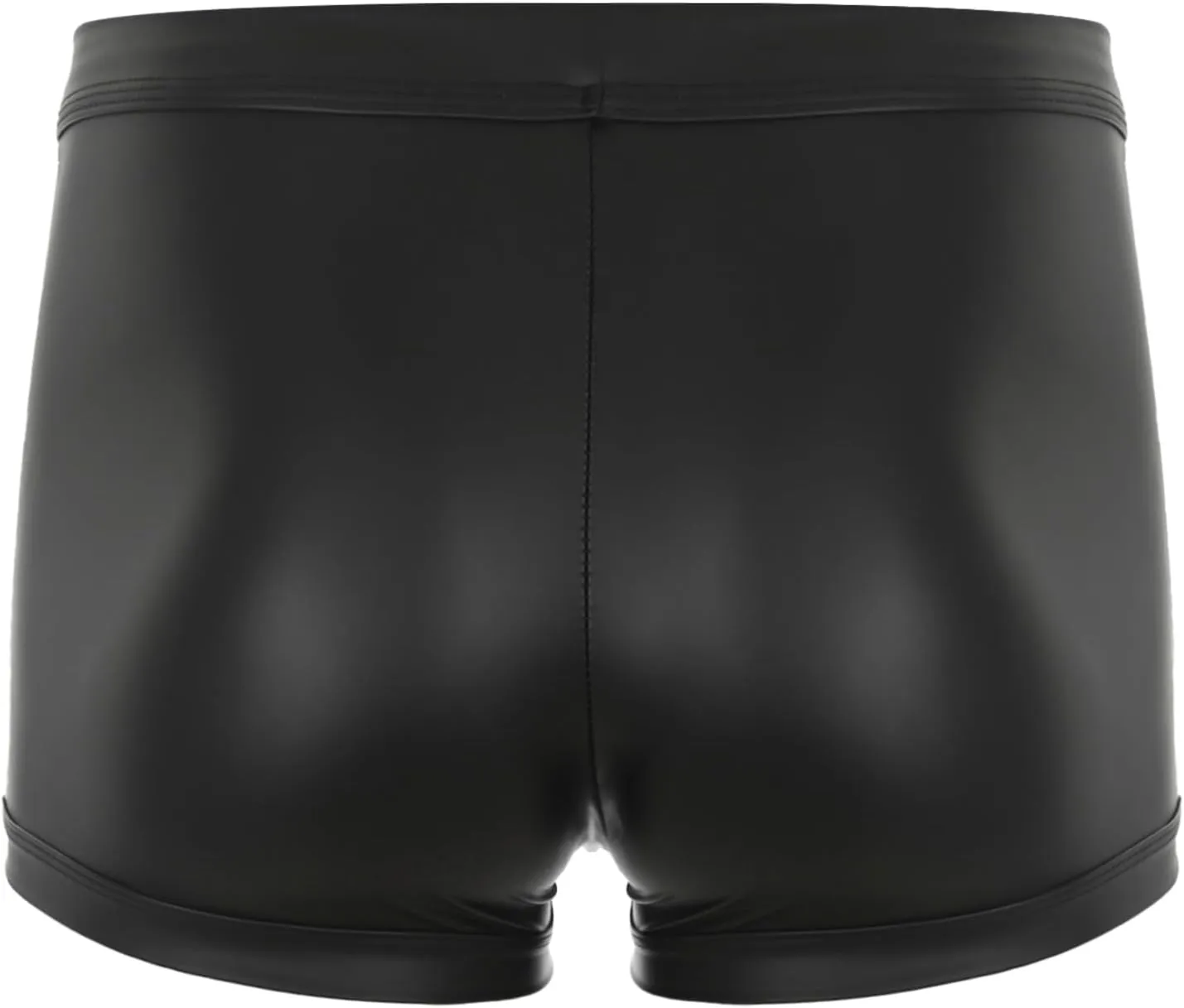 Mens PU Leather Boxer Briefs Latex Short Pants Stars Rivets Pouch Trunks Tight Boxers