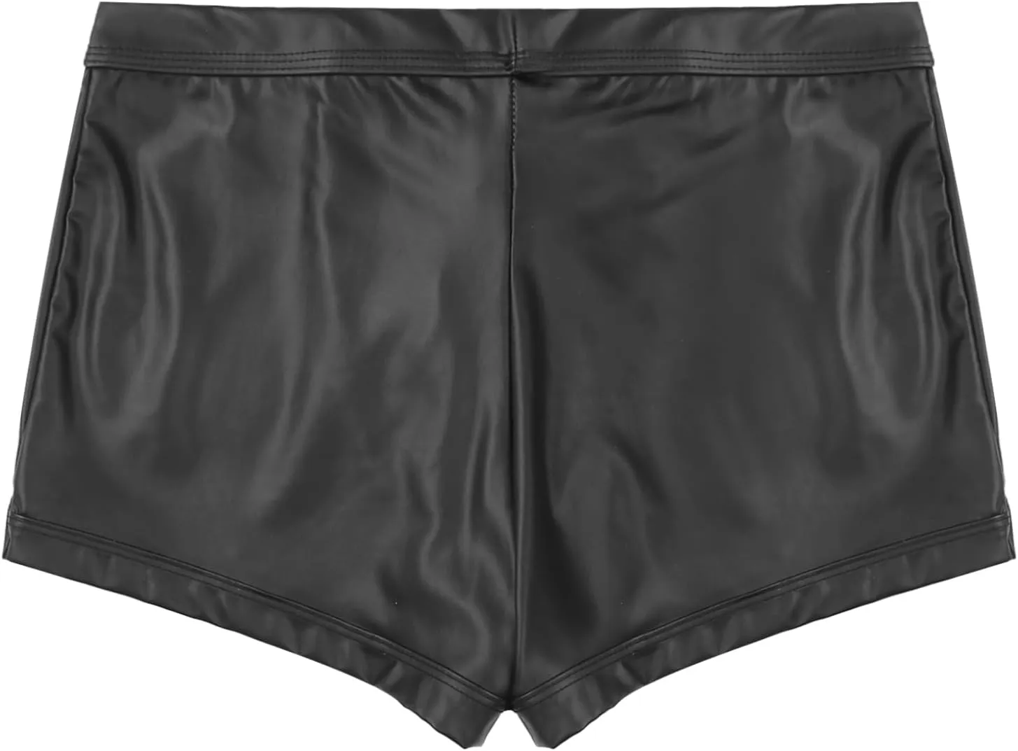 Mens PU Leather Boxer Briefs Latex Short Pants Stars Rivets Pouch Trunks Tight Boxers