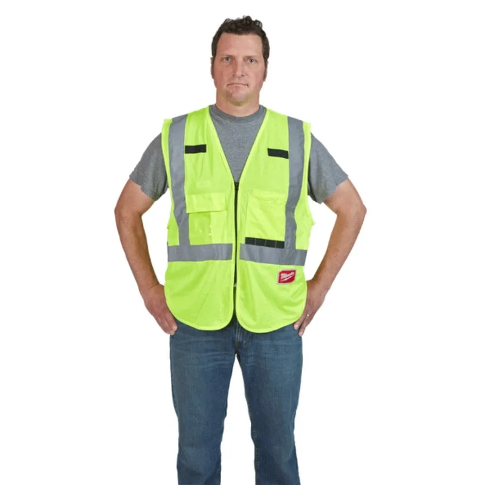 Milwaukee 48735022 L/XL Yellow High Visibility Safety Vest