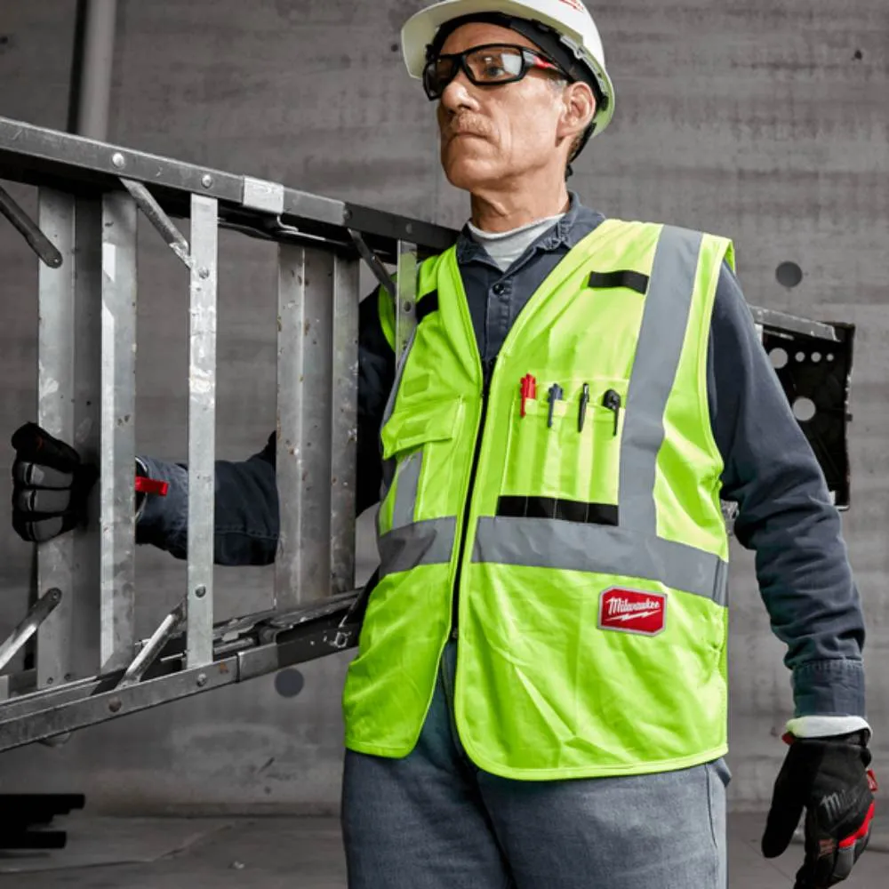 Milwaukee 48735022 L/XL Yellow High Visibility Safety Vest