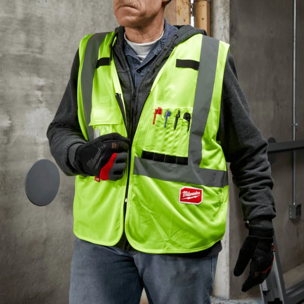 Milwaukee 48735022 L/XL Yellow High Visibility Safety Vest