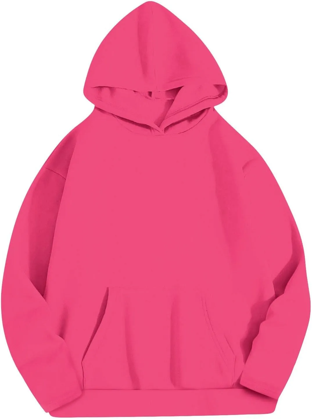 Oversized Hoodie For Womens Solid Color Sweatshirts Long Sleeve Fleece Pullover with Pocket Trendy Fall Outfits