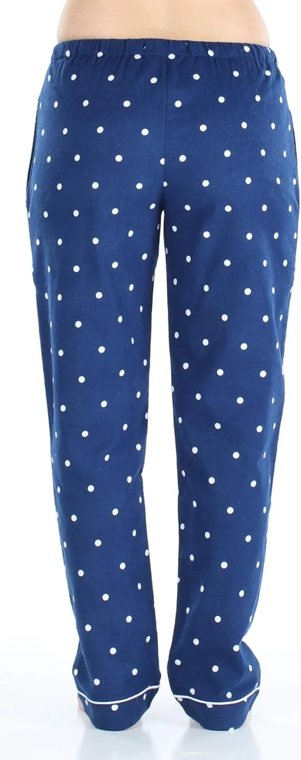 PajamaMania Women's Cotton Flannel Pajama PJ Pants with Pockets