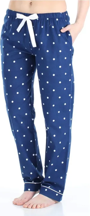 PajamaMania Women's Cotton Flannel Pajama PJ Pants with Pockets