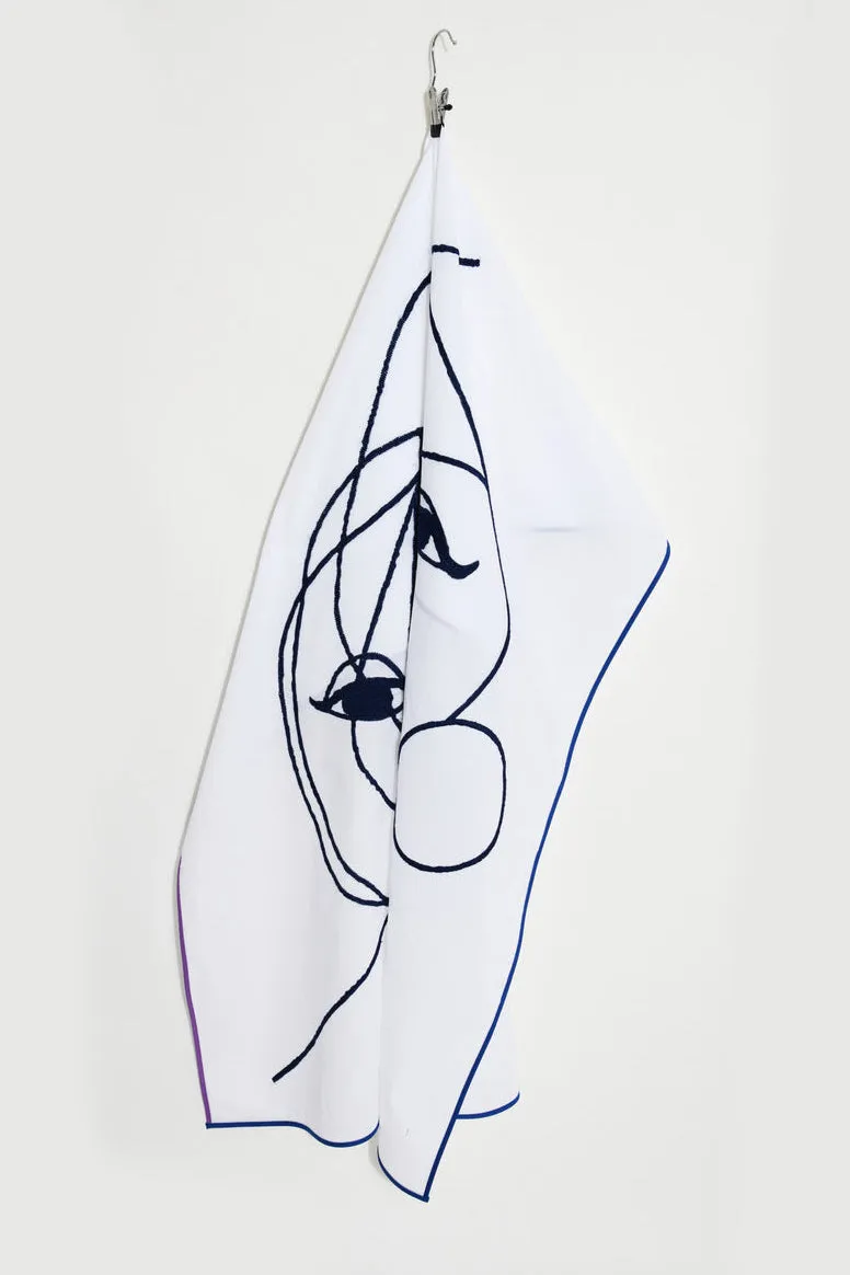Pareo. Hand-embroidered, white