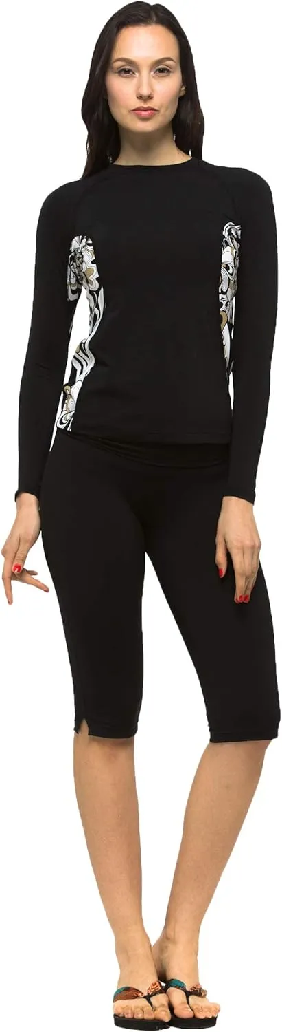 Private Island Women UPF 50  Beach Board Shorts Pants Swimsuit Bathing Swim Rash Guard Yoga Bottom (RSP)