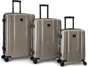Quiksilver Malibu Suitcases PC Hardside Expandable Luggage with Spinner Wheels, Large 3-Piece Set (20/26/30) (Parchment)