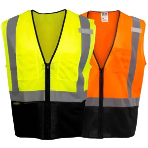 Radians SV54B, Class 2 Mesh Safety Vest, Black Bottom