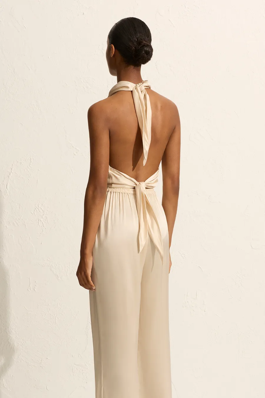 Satin Scarf Blouse Ivory