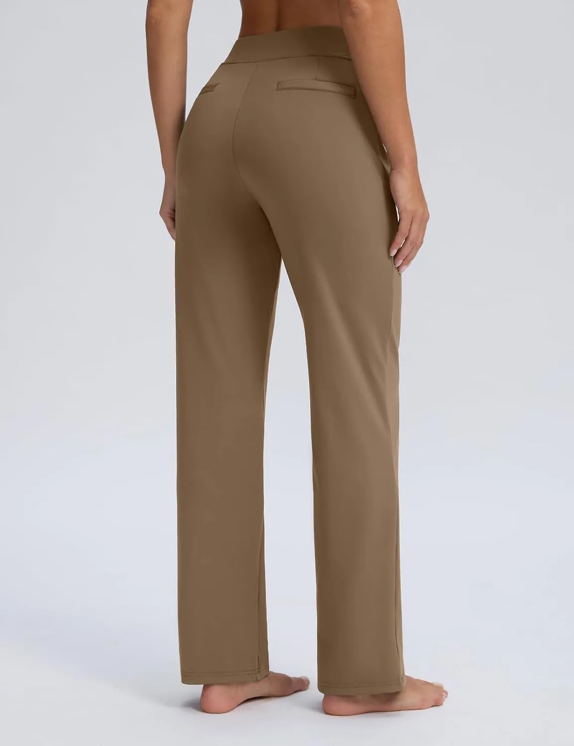 Seamaid Womens 30" Wide Leg Yoga Pants with Pockets High Waisted Stretch Casual Dress Pants