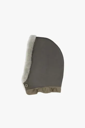 Shearling Close Fit Hood - Dark Olive / Pale Jade