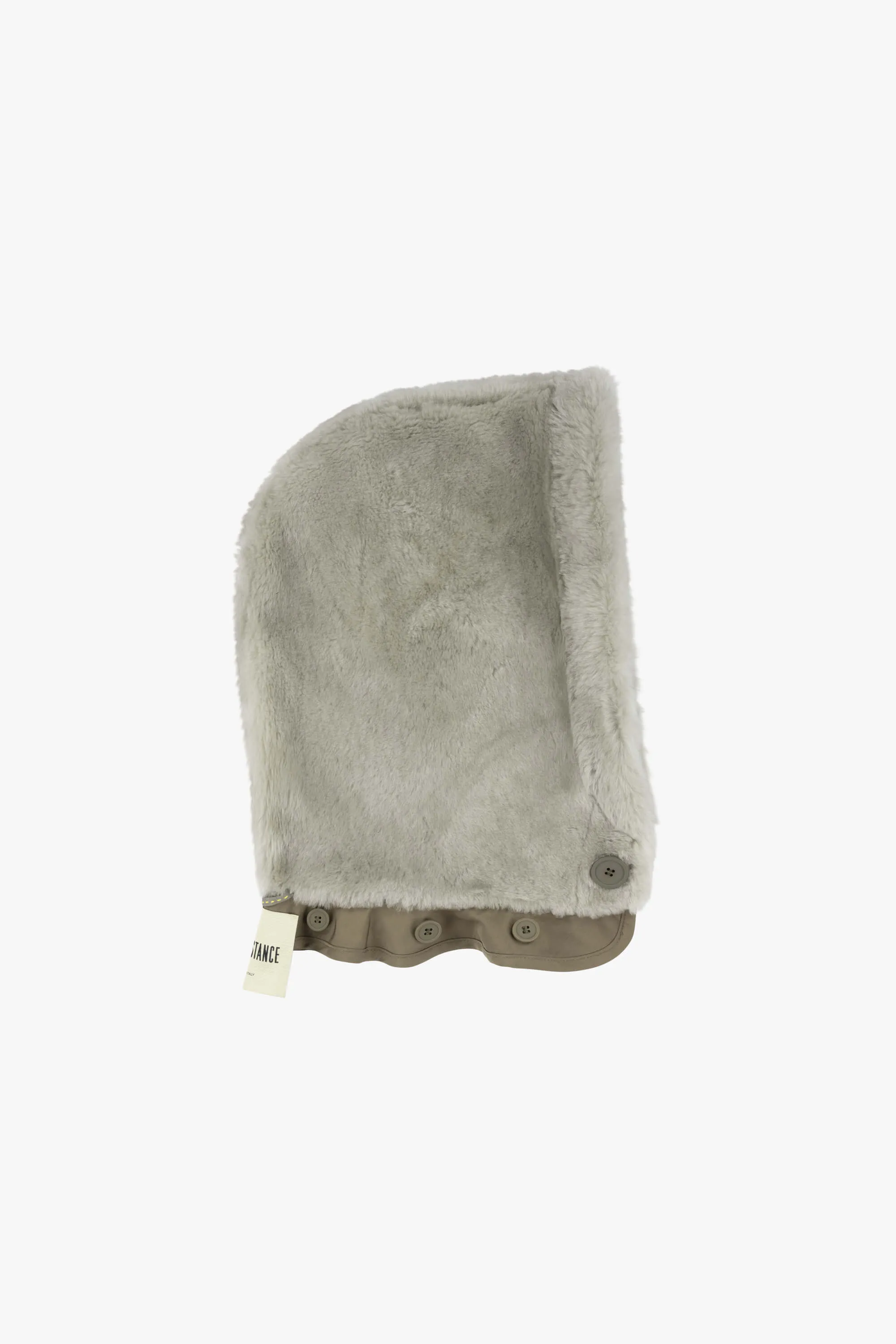 Shearling Close Fit Hood - Dark Olive / Pale Jade