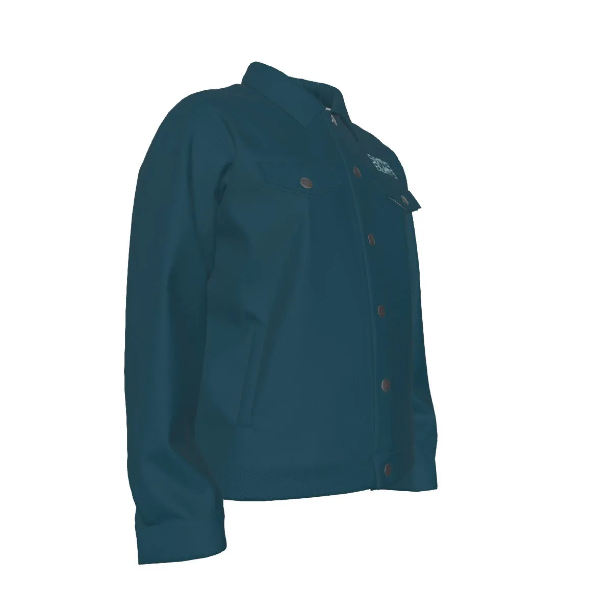Sixty Eight 93 Logo White Dark Teal Unisex Lapel Jacket