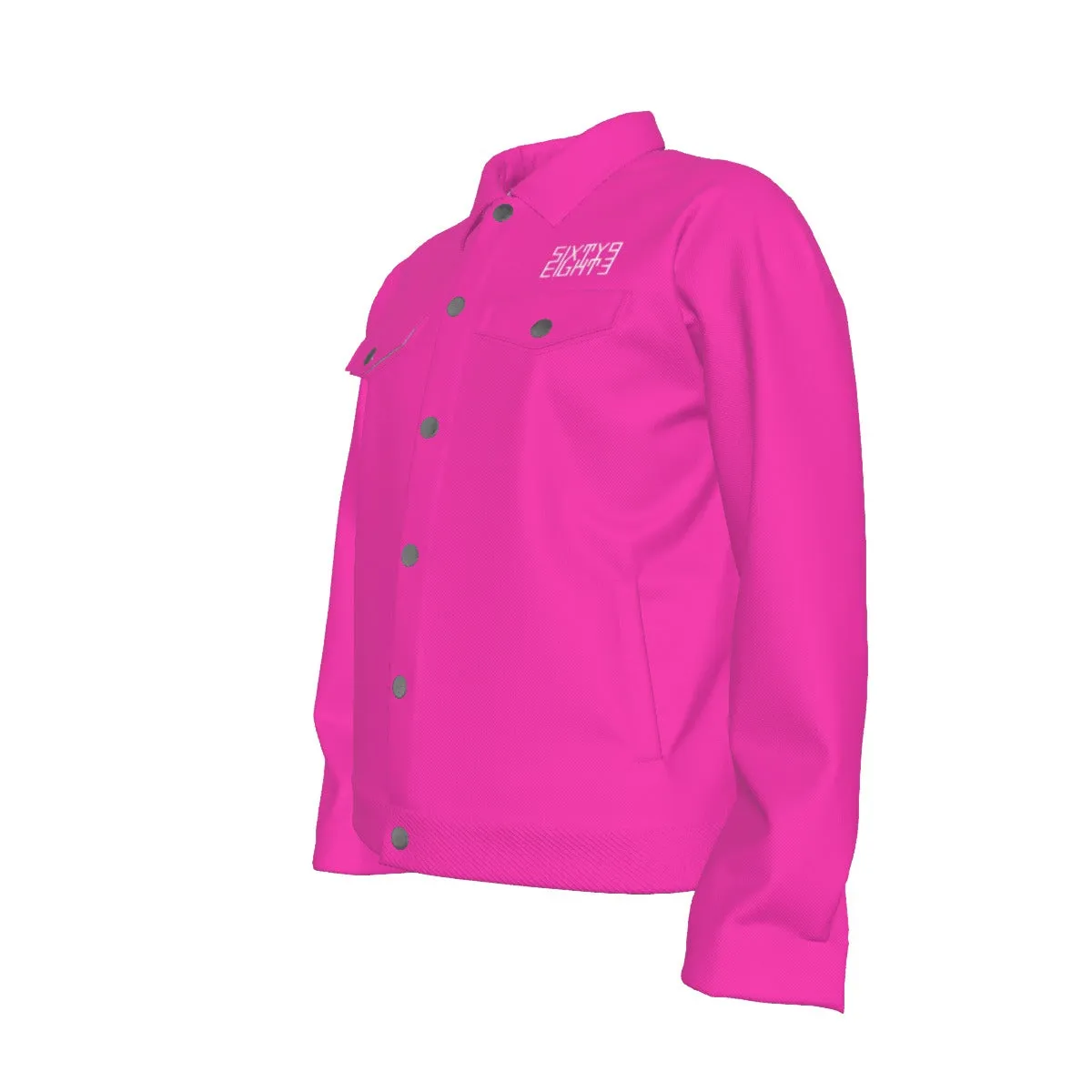 Sixty Eight 93 Logo White Fuchsia Unisex Lapel Jacket