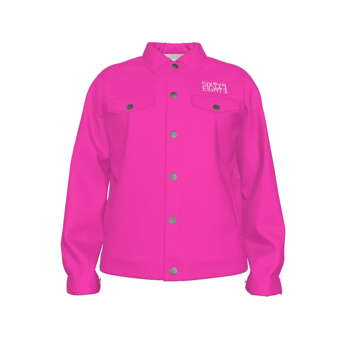 Sixty Eight 93 Logo White Fuchsia Unisex Lapel Jacket