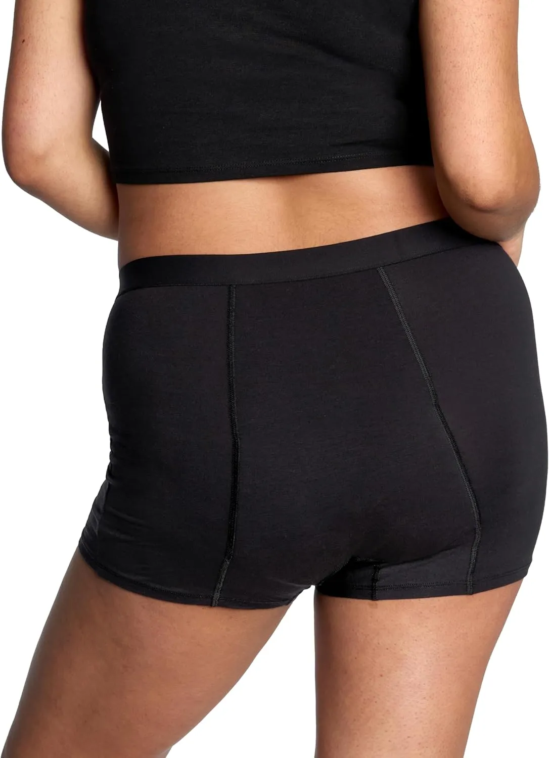 Thinx Ultra-Soft Period Underwear, Overnight Boy-Shorts Leakproof, Holds Up to 12 Regular Tampons*, FSA HSA Approved Period Underwear for Women, Reusable & Controls Odor, Black, M