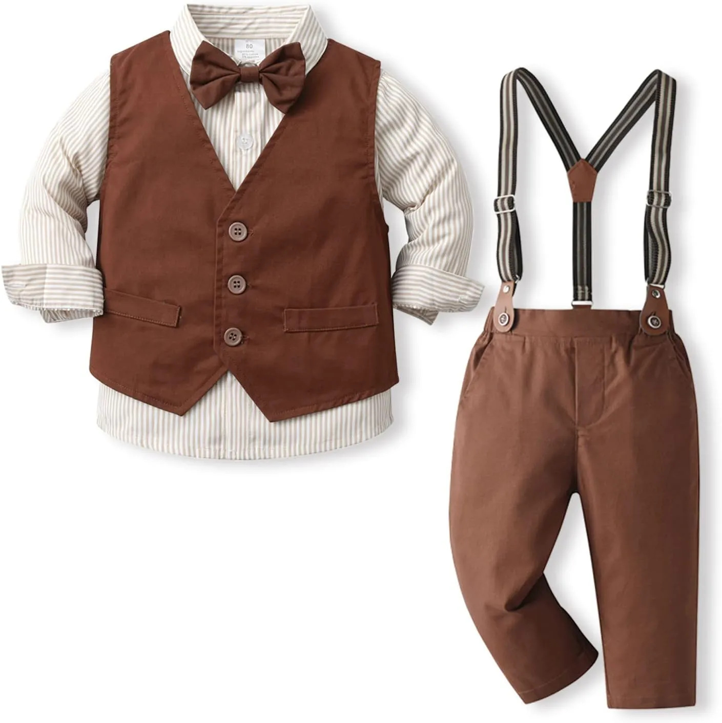 Toddler Boy Dress Clothes Outfit Button Down Shirt   Pants Set, 12 Months - 8 Years