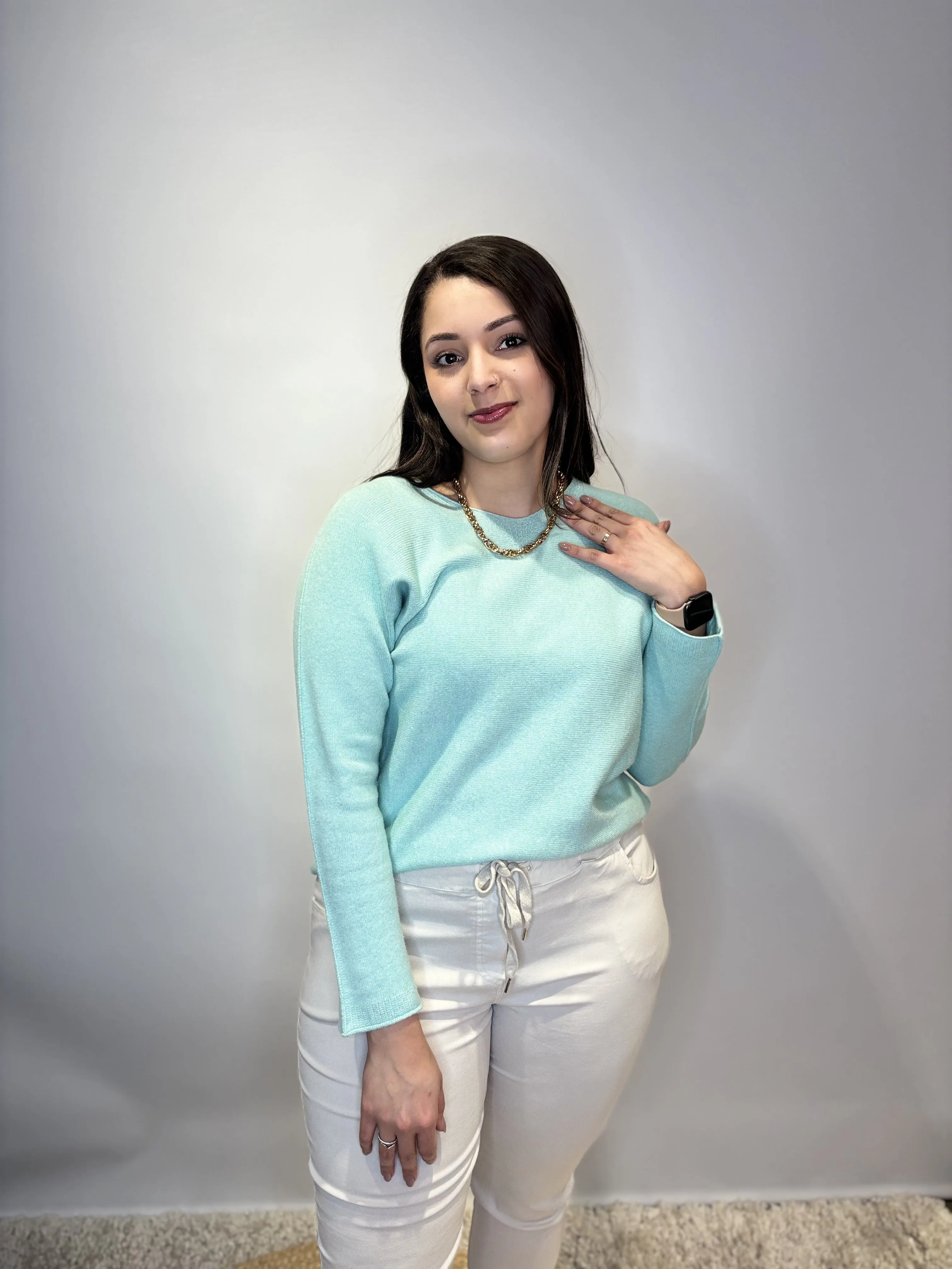 V-Neck Knit - Mint
