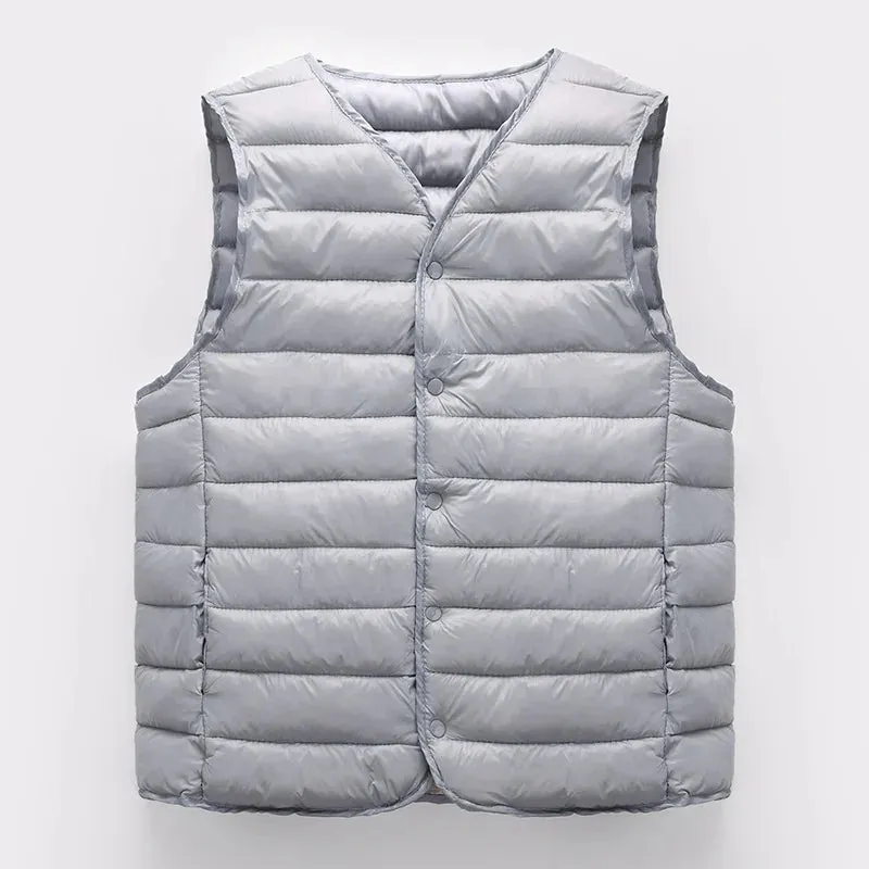 Warm Comfy Lightweight Windproof Cotton-Padded Sleeveless Jacket Vest