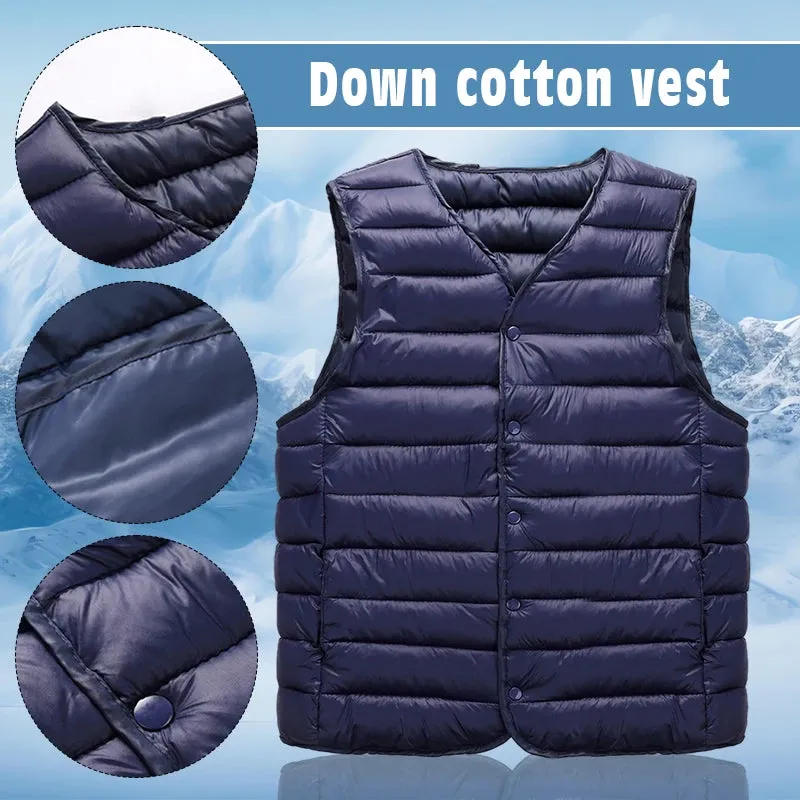 Warm Comfy Lightweight Windproof Cotton-Padded Sleeveless Jacket Vest