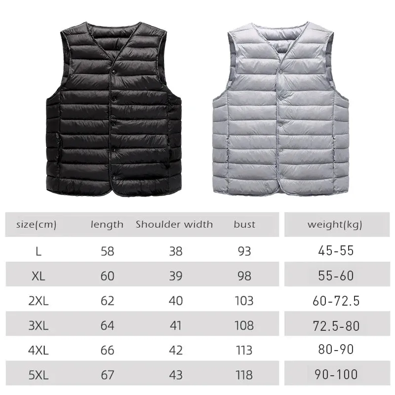 Warm Comfy Lightweight Windproof Cotton-Padded Sleeveless Jacket Vest