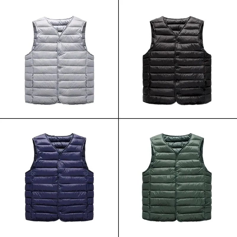 Warm Comfy Lightweight Windproof Cotton-Padded Sleeveless Jacket Vest