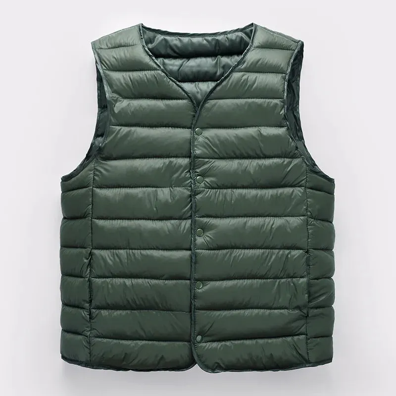 Warm Comfy Lightweight Windproof Cotton-Padded Sleeveless Jacket Vest