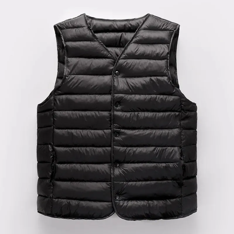 Warm Comfy Lightweight Windproof Cotton-Padded Sleeveless Jacket Vest