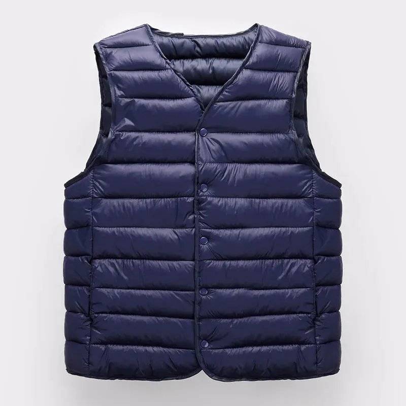 Warm Comfy Lightweight Windproof Cotton-Padded Sleeveless Jacket Vest