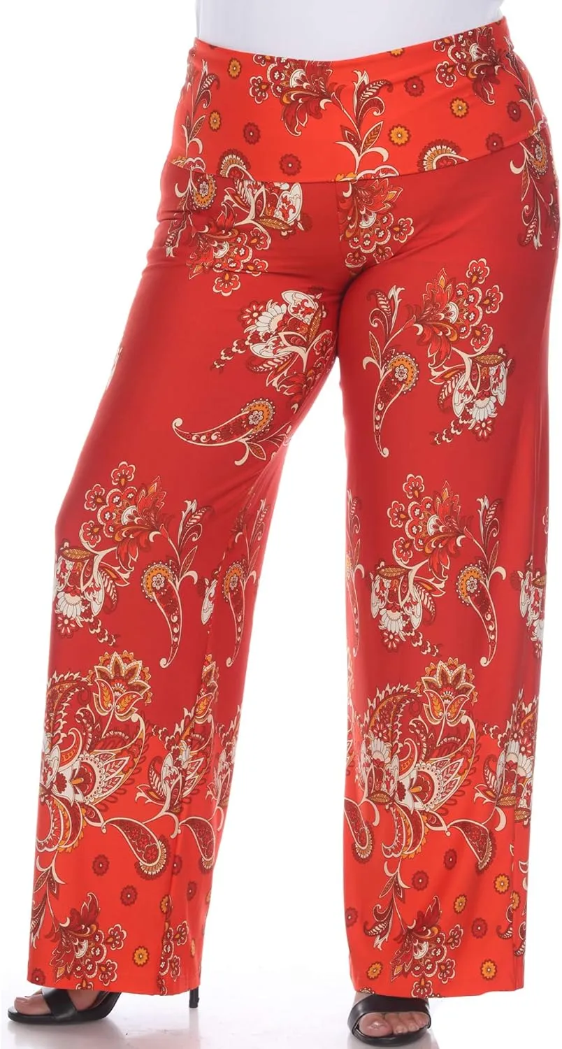 white mark Women's Wide Leg Palazzo Pants Printed