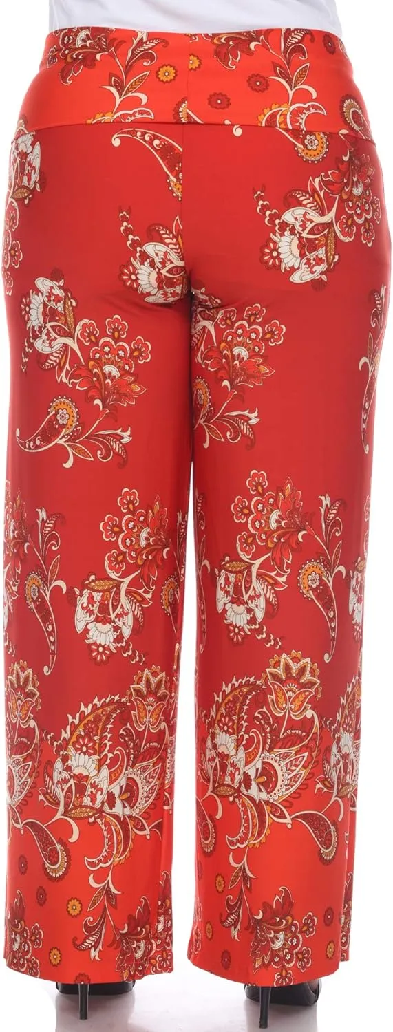 white mark Women's Wide Leg Palazzo Pants Printed