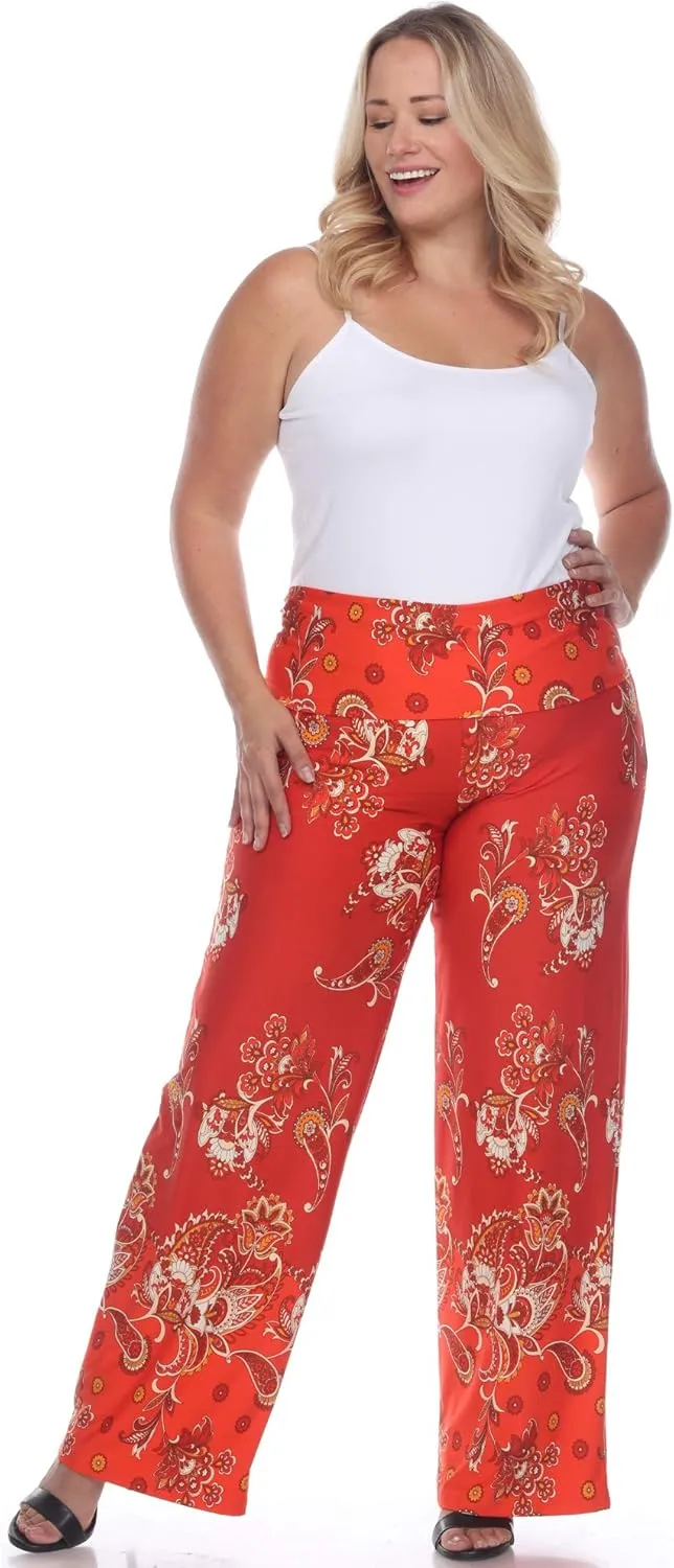 white mark Women's Wide Leg Palazzo Pants Printed