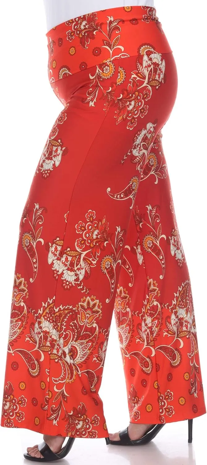 white mark Women's Wide Leg Palazzo Pants Printed