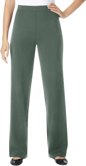 Woman Within Plus Size Wide Leg Ponte Knit Pant