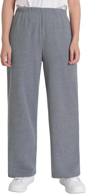 Women's Petite Length Lounge Pants Wide Leg with Pockets