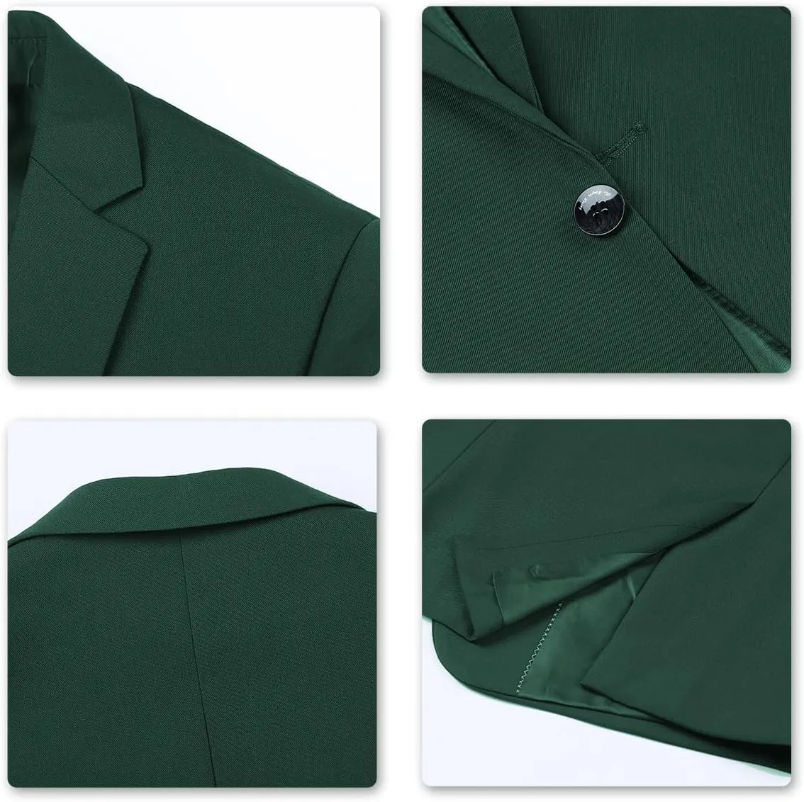 YFFUSHI Mens 2 Piece Suits One Button Formal Slim Fit Solid Color Wedding Tuxedo