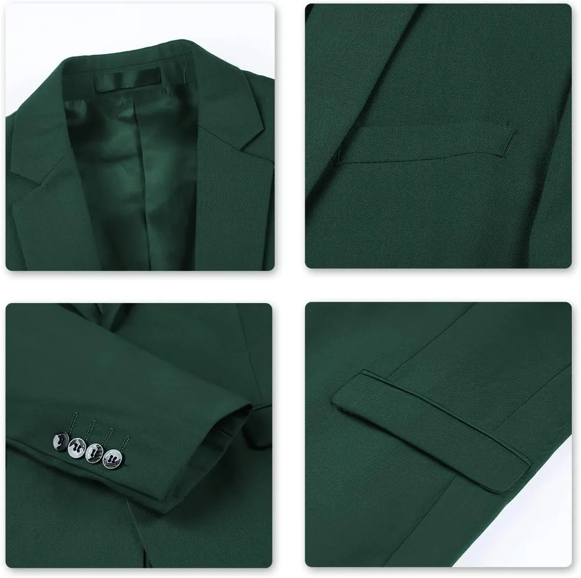 YFFUSHI Mens 2 Piece Suits One Button Formal Slim Fit Solid Color Wedding Tuxedo