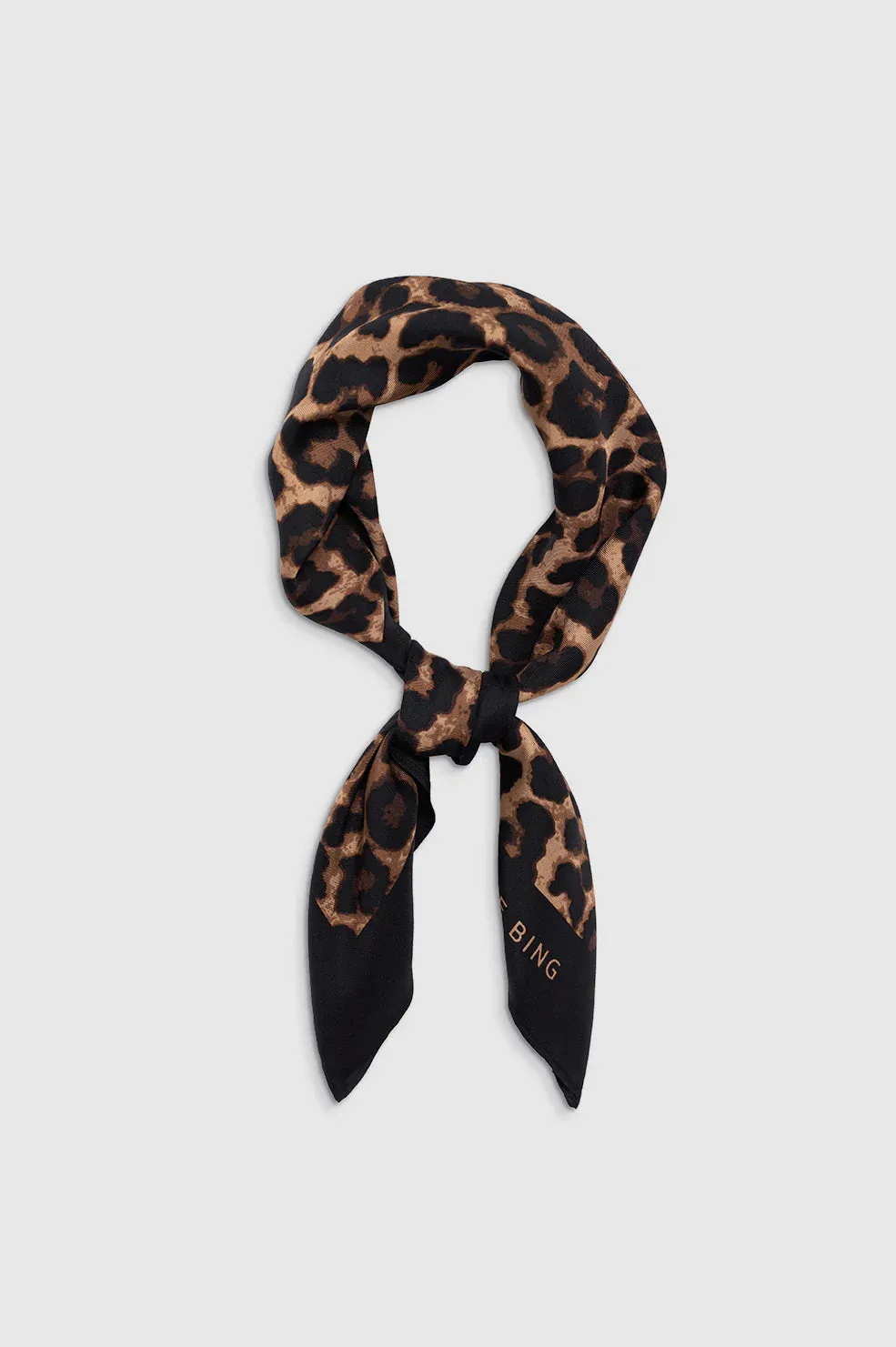 York Scarf Black And Brown Leopard