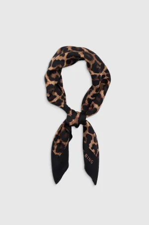 York Scarf Black And Brown Leopard