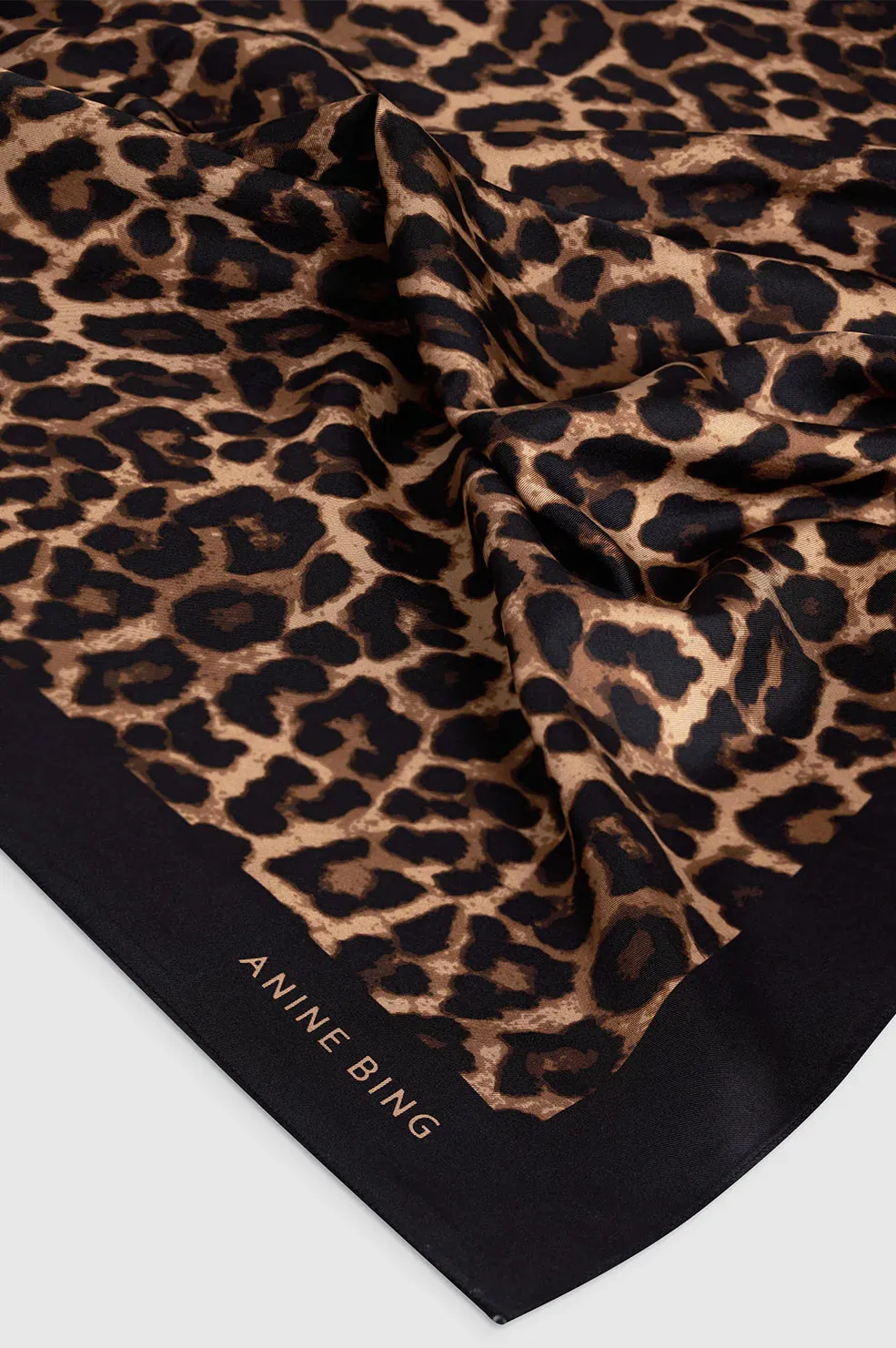 York Scarf Black And Brown Leopard