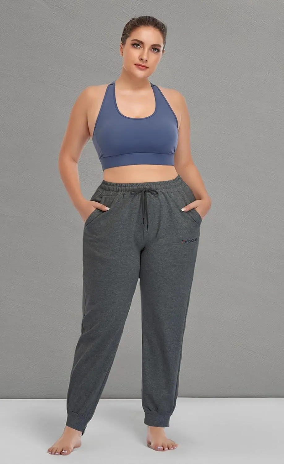 ZERDOCEAN Women's Plus Size Joggers Pants Active Sweatpants Tapered Workout Yoga Lounge Pants with Pockets
