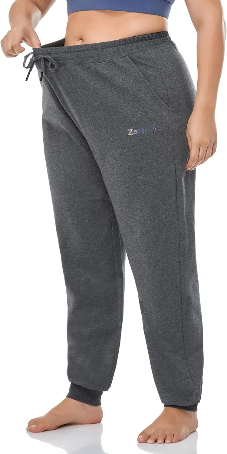 ZERDOCEAN Women's Plus Size Joggers Pants Active Sweatpants Tapered Workout Yoga Lounge Pants with Pockets